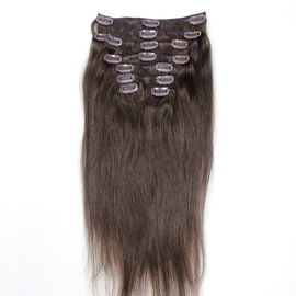 중국 머리 연장 표피 120 그램에 있는 암갈색 색깔 #2 브라질 사람의 모발 클립은 8pcs를 맞췄습니다 협력 업체
